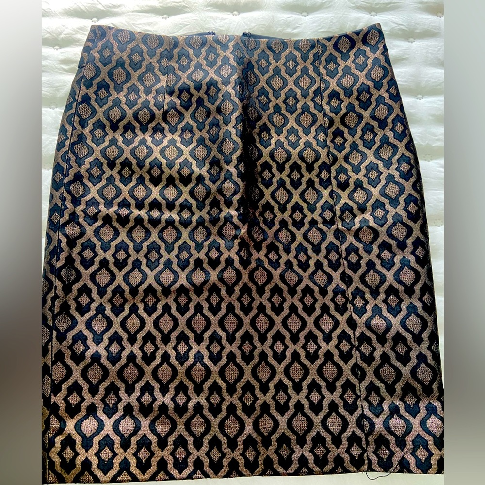 Black and Gold Pencil Skirt
